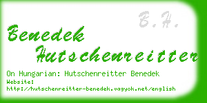 benedek hutschenreitter business card